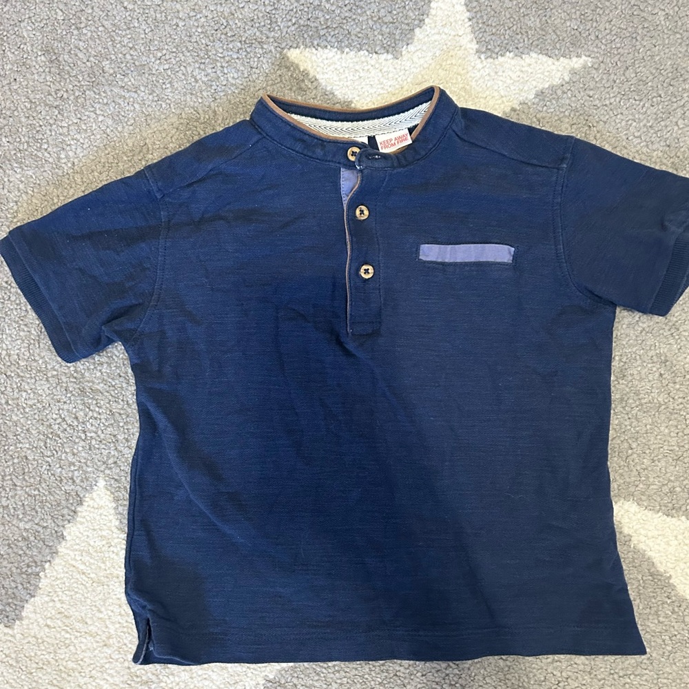 Zara Navy Button Down Kids Shirt